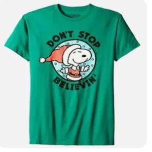Snoopy XL Don't Stop Believing Graphic T Shirt
